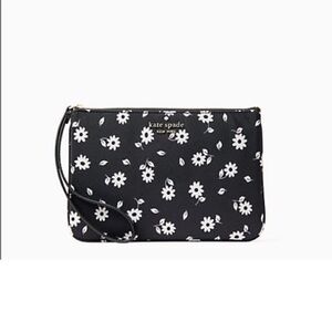 Kate Spade Black and White Floral Wristlet